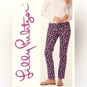 Lilly Pulitzer Worth Skinny Mini Lip Print Jeans - Size 8